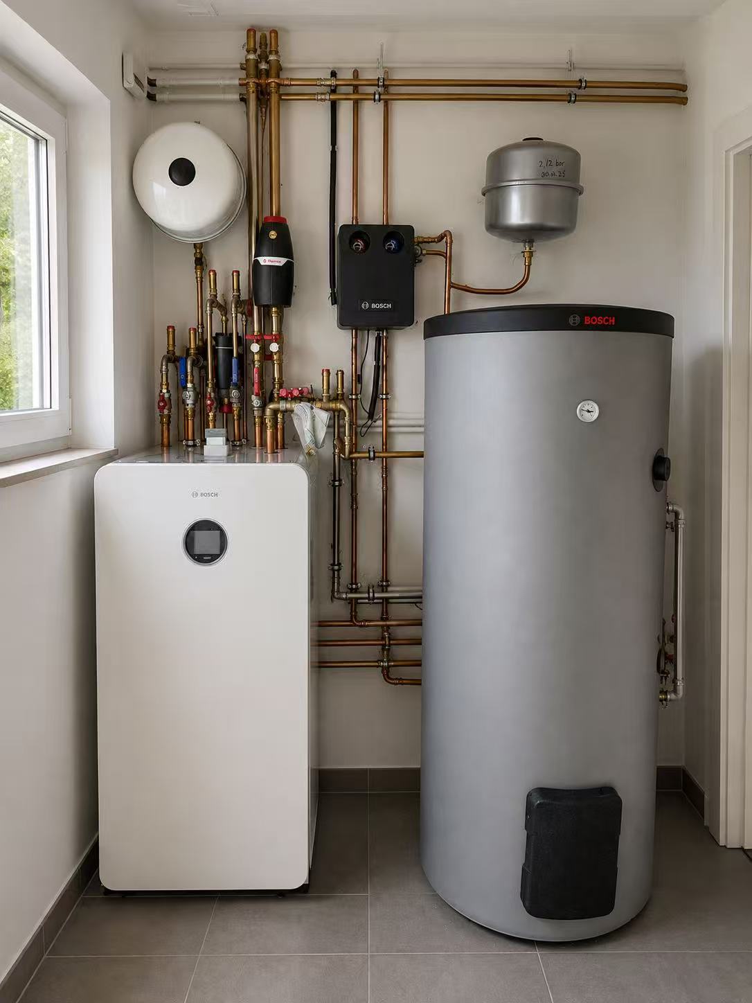 Wärmepumpenanlage im Technikraum